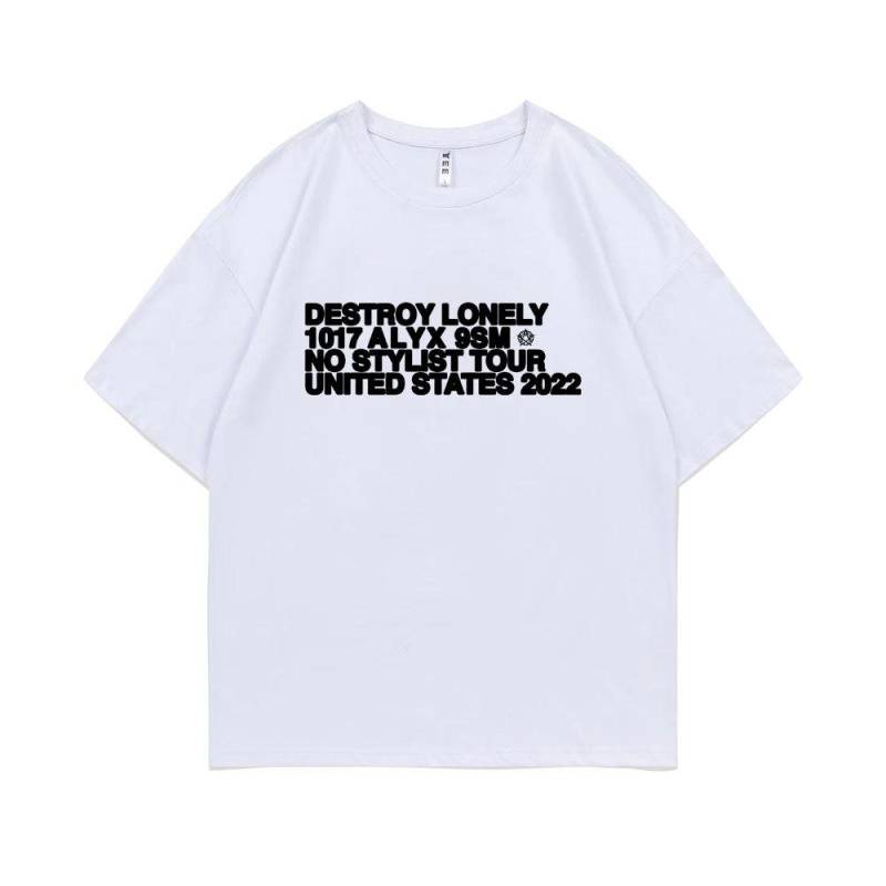 Rapper Destroy Lonely Alyx Print T-Shirt Herren Oversized Cotto L weiß Rapper Destroy Lonely Alyx Print T-Shirt Herren Oversized Cotto L weiß von Joom DACH