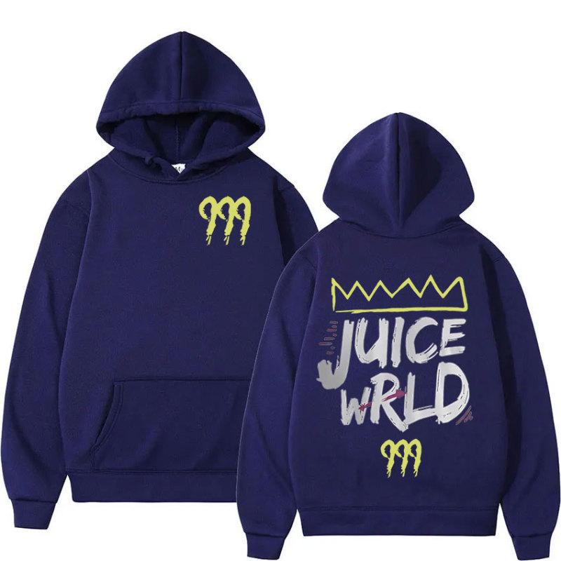 Rapper Juice Wrld 999 Hoodie mit Buchstabendruck, Herren und Damen, Hip Hop, Retro-Pullover, Fleece, lockere Langarm-Kapuzen-Streetwear S von Joom DACH