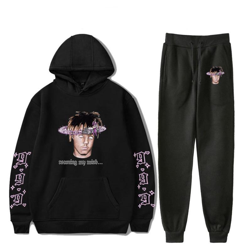 Rapper Juice Wrld Print Herbst/Winter Männer/Frauen Baumwolle Trainingsanzug Anzug Casual Hoodie + Hose 2 stücke Sets Streetwear Unisex Kleidung 5XL von Joom DACH