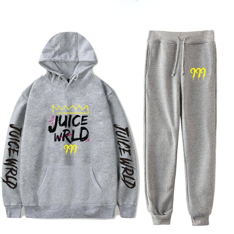 Rapper Juice Wrld Print Herbst/Winter Männer/Frauen Baumwolle Trainingsanzug Anzug Casual Hoodie + Hose 2 stücke Sets Streetwear Unisex Kleidung M von Joom DACH