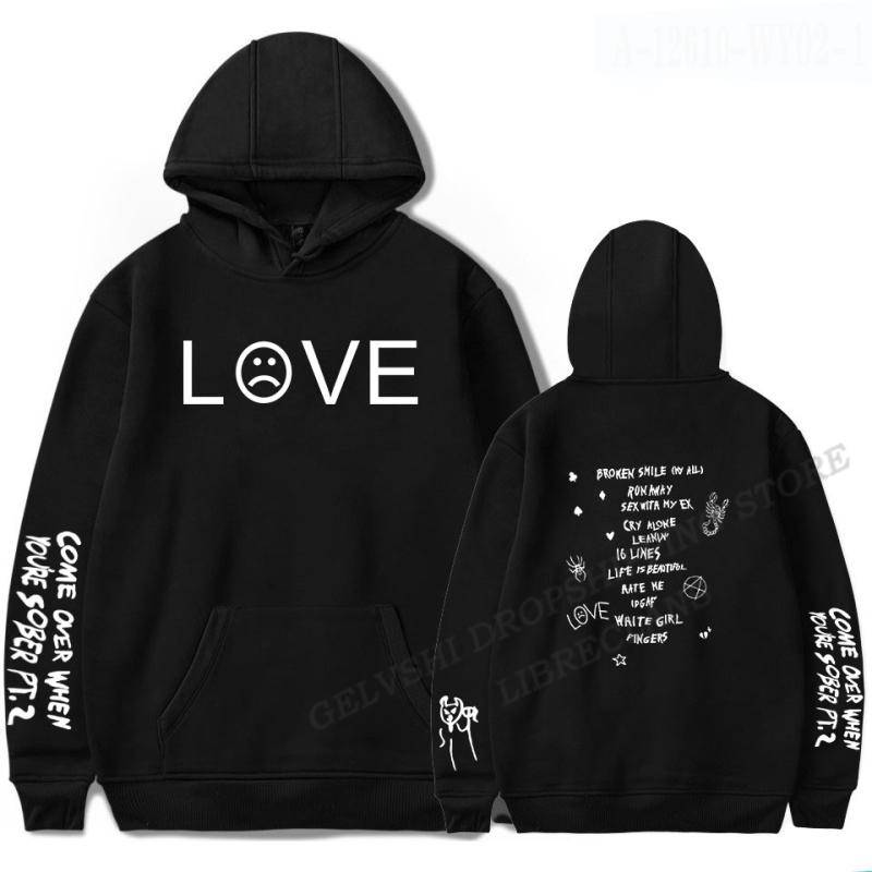 Rapper Lil Peep Hooodies Print Männer Frauen Unisex Hoodie Lässiger übergroßer Pullover Harajuku Sweatshirt Modekleidung Trainingsanzug L von Joom DACH