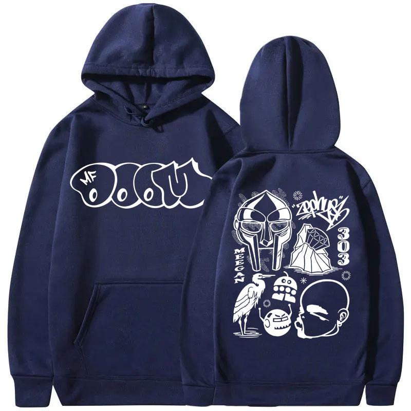 Rapper Mf Doom Madvillain Metal Face Grafikdruck Hoodie Männer Frauen Hip Hop Fashion Sweatshirt Herren Fleece Übergroße Hoodies L dunkelblau von Joom DACH
