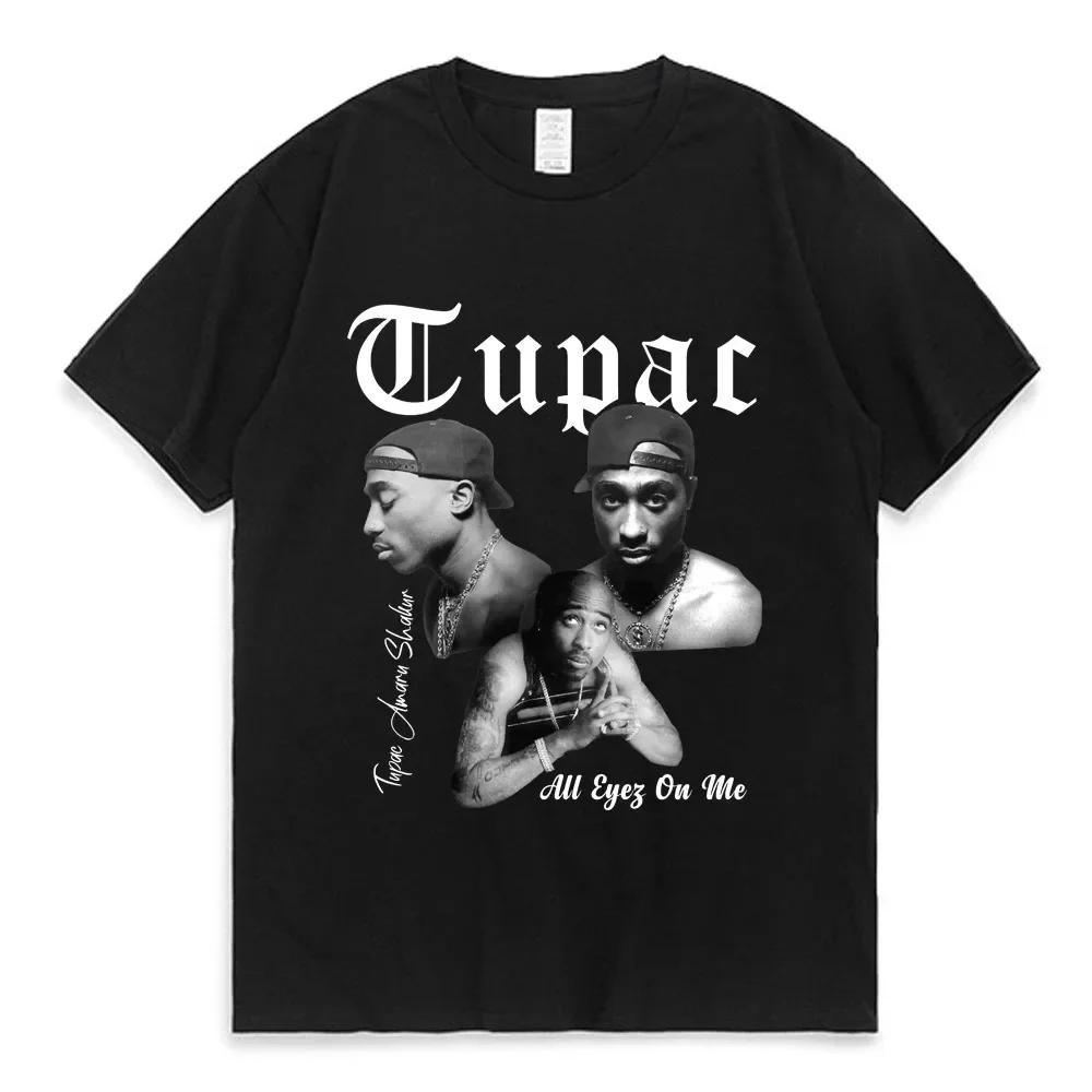 Rapper Tupac 2pac Grafik T-Shirt Mode Hohe Qualität Kurzarm T-Shirts Übergroß Hip Hop Streetwear Herren Baumwoll-T-Shirt XXXXXL schwarz von Joom DACH