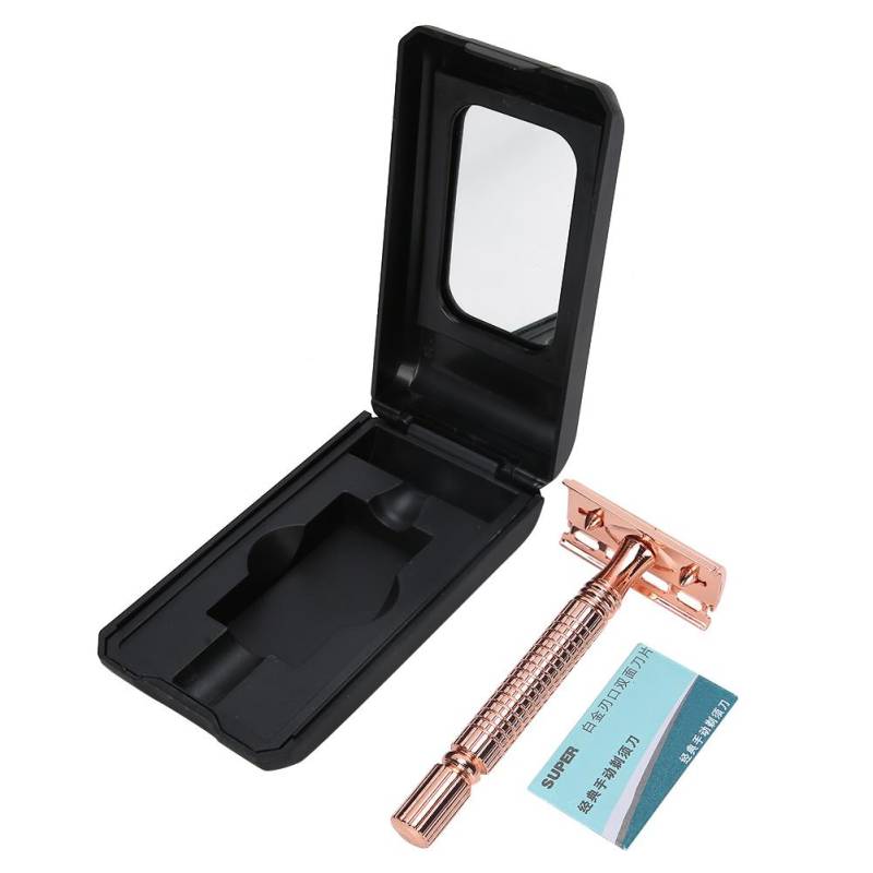 Rasierapparat mit Doppelklinge aus rostfreiem Stahl, klassischer Sicherheitsrasierer für Männer, manueller Rasierer von Joom DACH