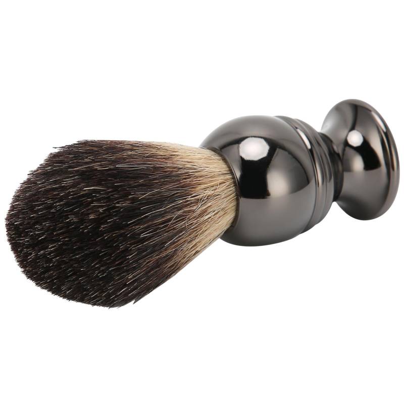 Rasierpinsel für Männer, tragbarer Reise-Rasierpinsel mit Edelstahlgriff (Waffenfarbe) von Joom DACH