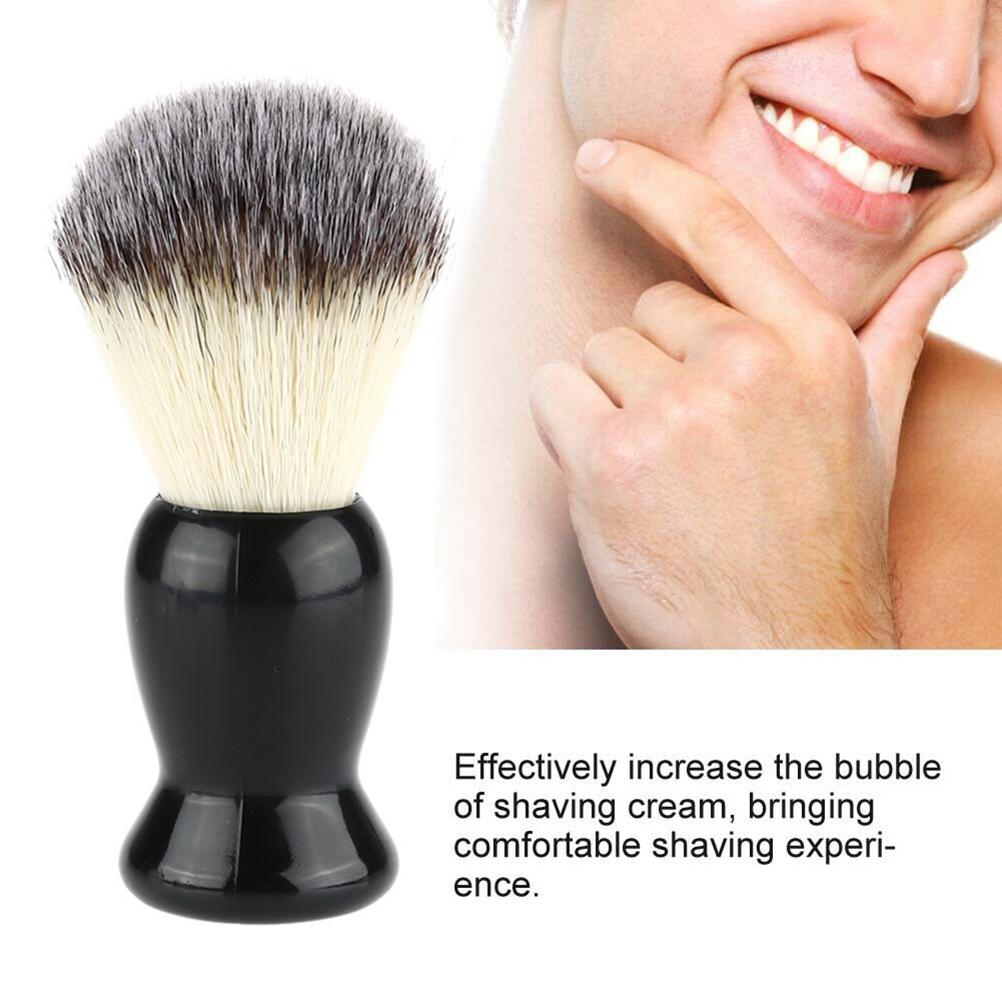 Rasierpinsel zum Aufschäumen Rückstände Entfernung Weich Schnelltrocknend Ergonomischer Griff Bartschäum Pinsel für Männer schwarz von Joom DACH