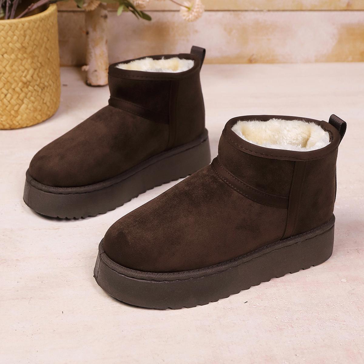 Echtes Schaffellwolle Niedrig geschnittene Warme Bequeme Schuhe Damen Mode Kurze Schuhe 2025 Neu Winter Warme Stiefel Pelz Damen Schneestiefel 37 von Joom DACH
