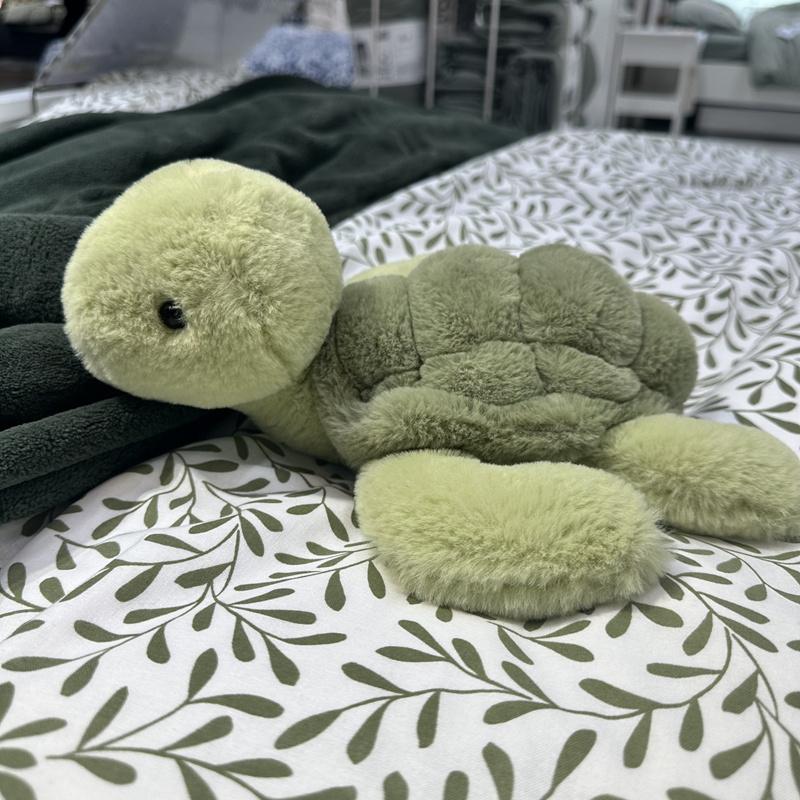 Realistische Schildkröte Plüsch Spielzeug Meeresschildkröte weiche süße Tier Puppe gefüllt Schlüsselanhänger Auto Tasche Kinder Geschenk 28cm grün von Joom DACH