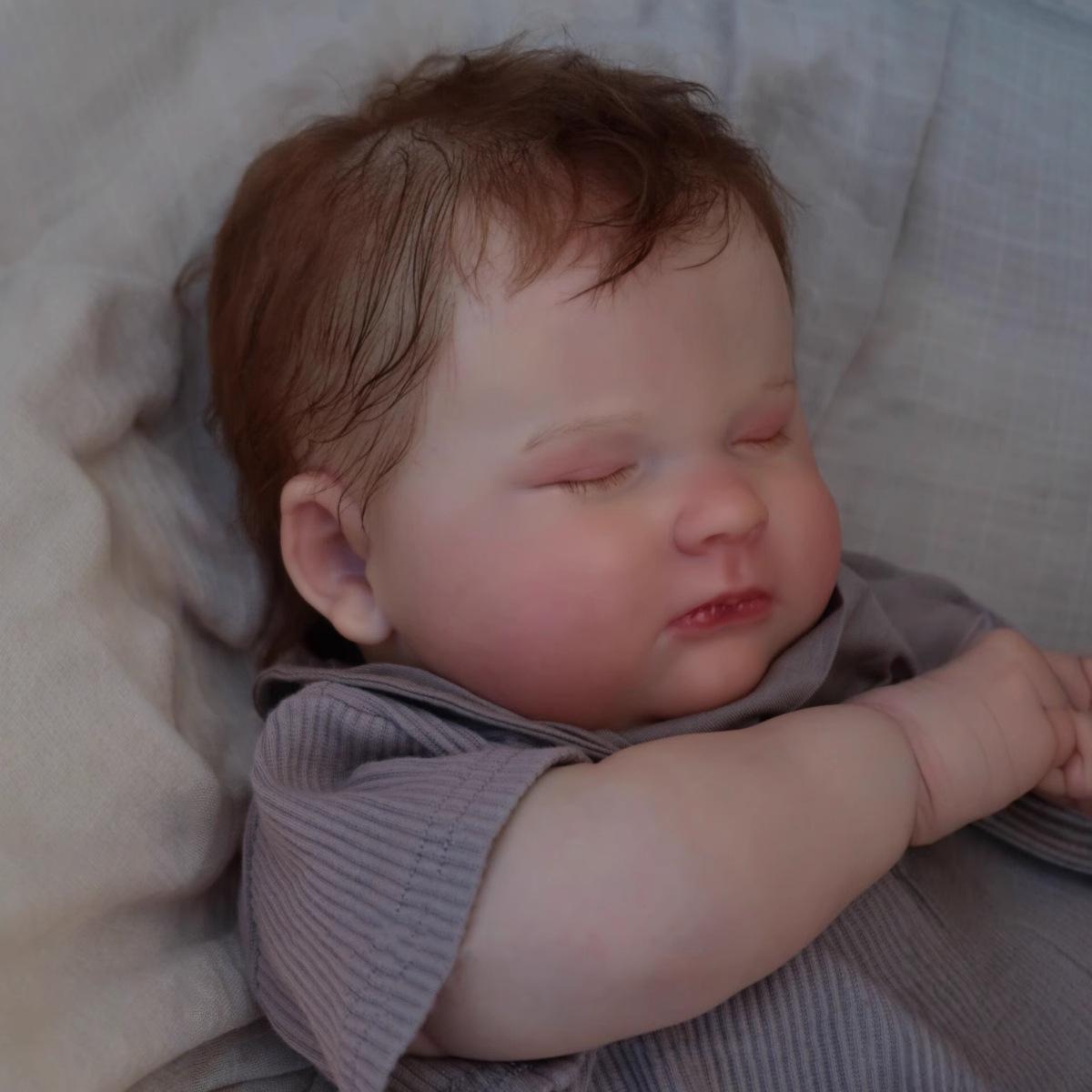 Reborn Baby Puppe Joseph Niedlich Handgefertigt 50/60cm Weicher Stoffkörper Simulationspuppen Lebensechte 3D Gemalte Haut Neugeborenenpuppe für Kinder Geschenk 50cm Cloth Body Doll von Joom DACH