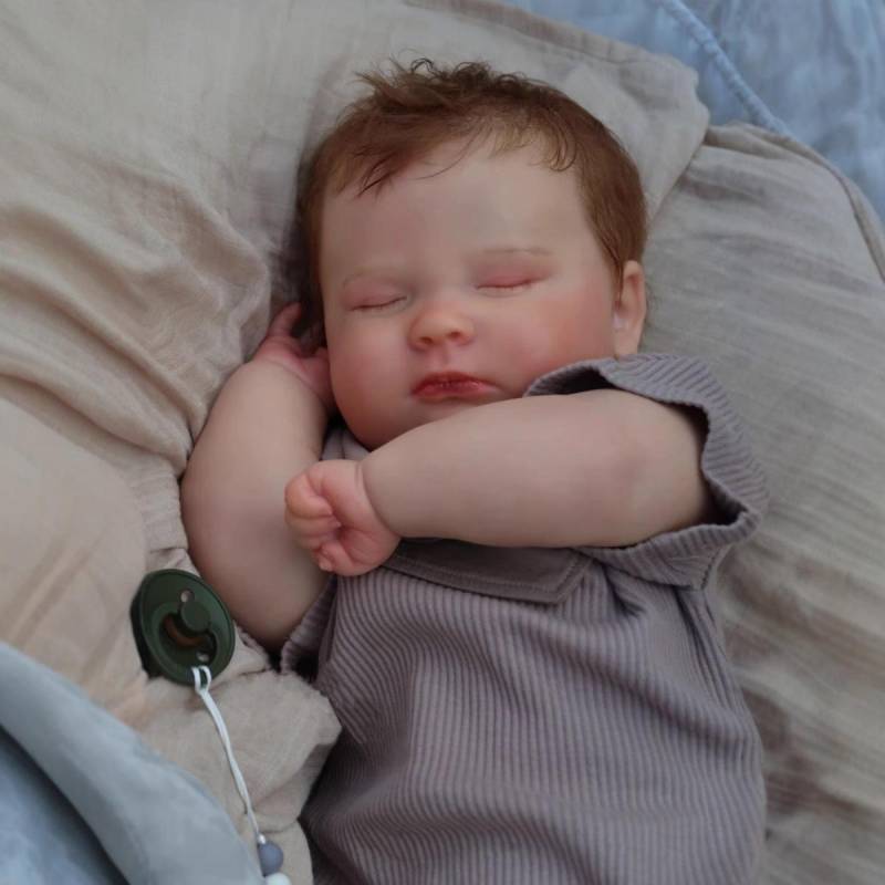 Reborn Baby Puppe Joseph Niedlich Handgefertigt 50/60cm Weicher Stoffkörper Simulationspuppen Lebensechte 3D Gemalte Haut Neugeborenenpuppe für Kinder Geschenk 60cm Cloth Body Doll von Joom DACH