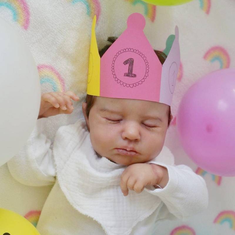 Reborn LouLou Babypuppe Spielzeug 50 CM 3D-Farbe mit sichtbaren Adern Weiches Silikon wie echte schlafende lebendige Kinder Art Bebe same as picture von Joom DACH