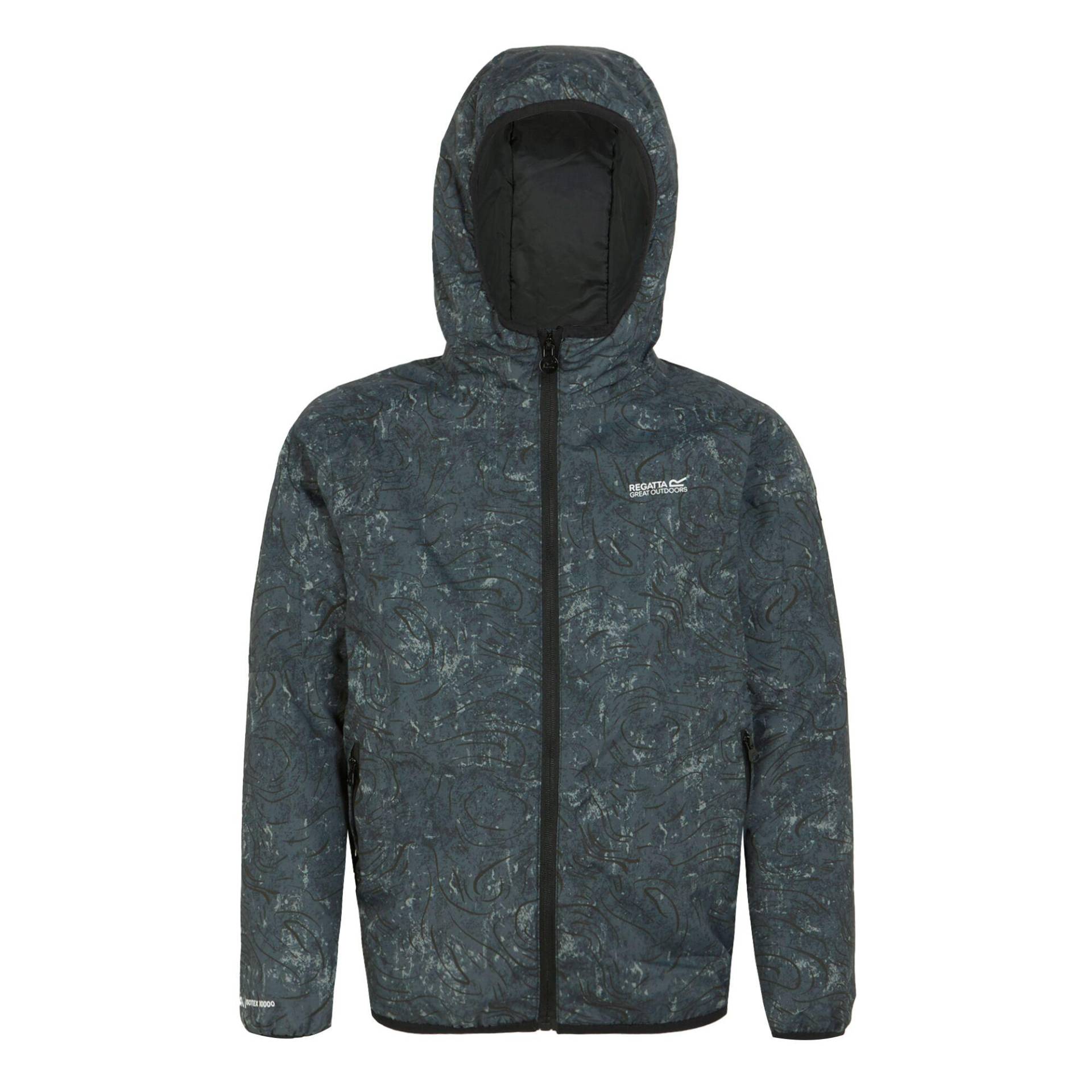 Regatta Kinder/Kids Volcanics VIII Terrain Print Reflektierende Wasserdichte Jacke 9-10 Years grau von Joom DACH