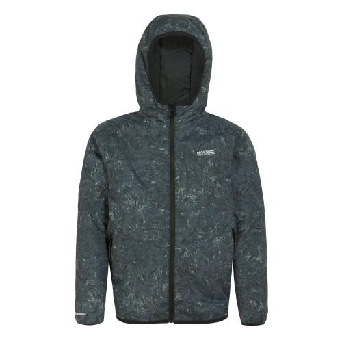Regatta Kinder Volcanics VIII Terrain Print Reflektierende wasserdichte Jacke 3-4 Years grau von Joom DACH