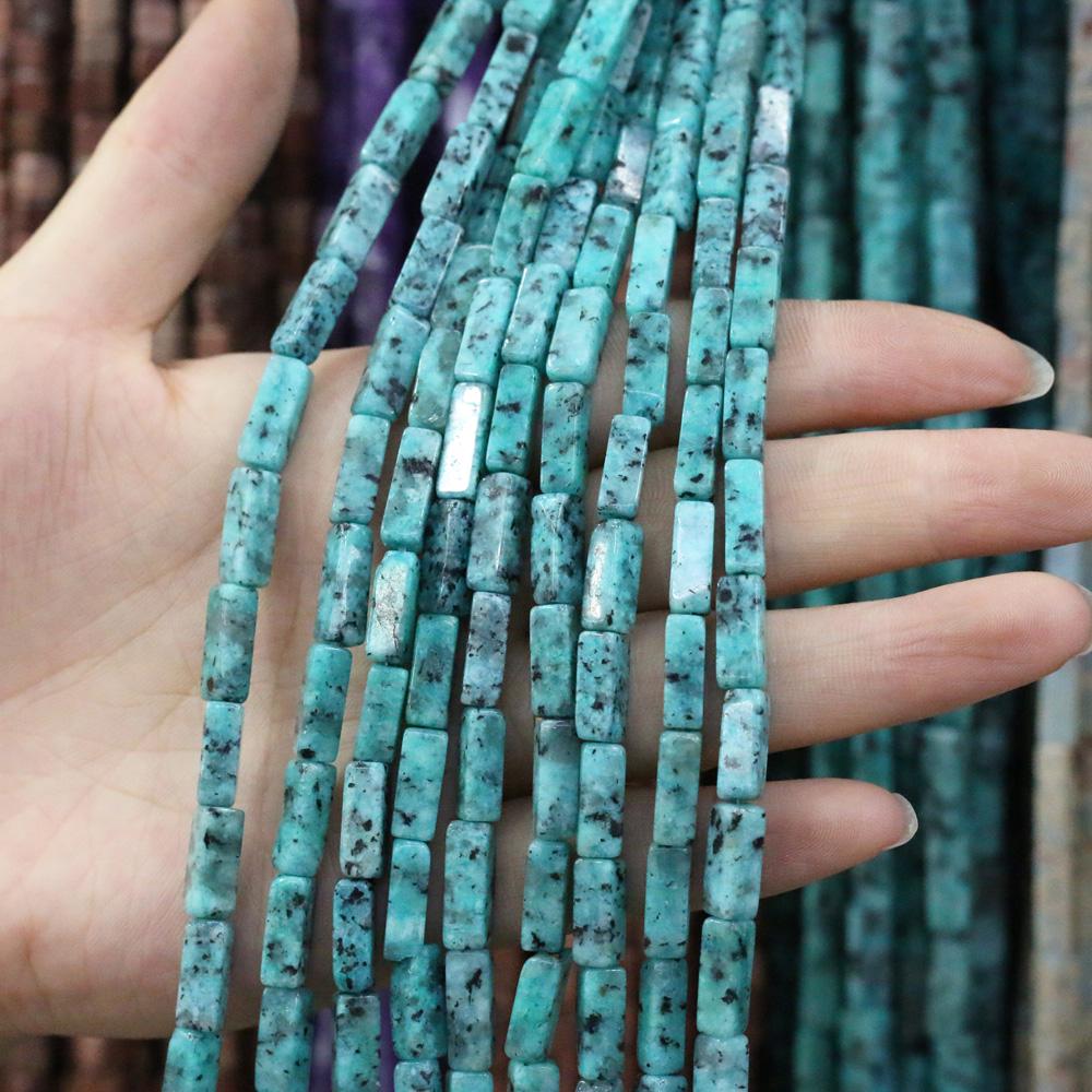 Regenbogen-Halbedelstein-Charms, rechteckig, zylindrisch, lose Perlen, 36 cm, zum Basteln von Halsketten, Armbändern, Fußkettchen und Ohrringen 4 x 13 mm von Joom DACH