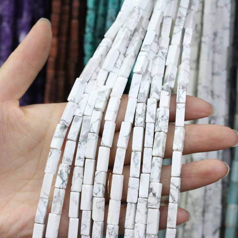 Regenbogen-Halbedelstein-Charms, rechteckig, zylindrisch, lose Perlen, 36 cm, zum Basteln von Halsketten, Armbändern, Fußkettchen und Ohrringen 4 x 13 mm von Joom DACH