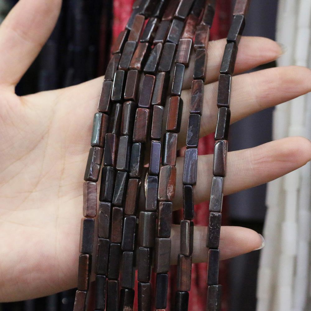 Regenbogen-Halbedelstein-Charms, rechteckig, zylindrisch, lose Perlen, 36 cm, zum Basteln von Halsketten, Armbändern, Fußkettchen und Ohrringen 4 x 13 mm von Joom DACH