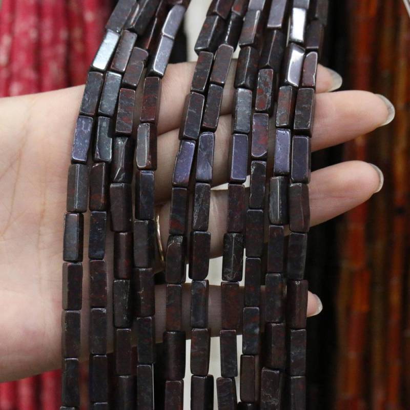 Regenbogen-Halbedelstein-Charms, rechteckig, zylindrisch, lose Perlen, 36 cm, zum Basteln von Halsketten, Armbändern, Fußkettchen und Ohrringen 4 x 13 mm von Joom DACH