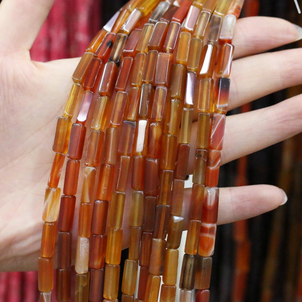 Regenbogen-Halbedelstein-Charms, rechteckig, zylindrisch, lose Perlen, 36 cm, zum Basteln von Halsketten, Armbändern, Fußkettchen und Ohrringen 4 x 13 mm von Joom DACH