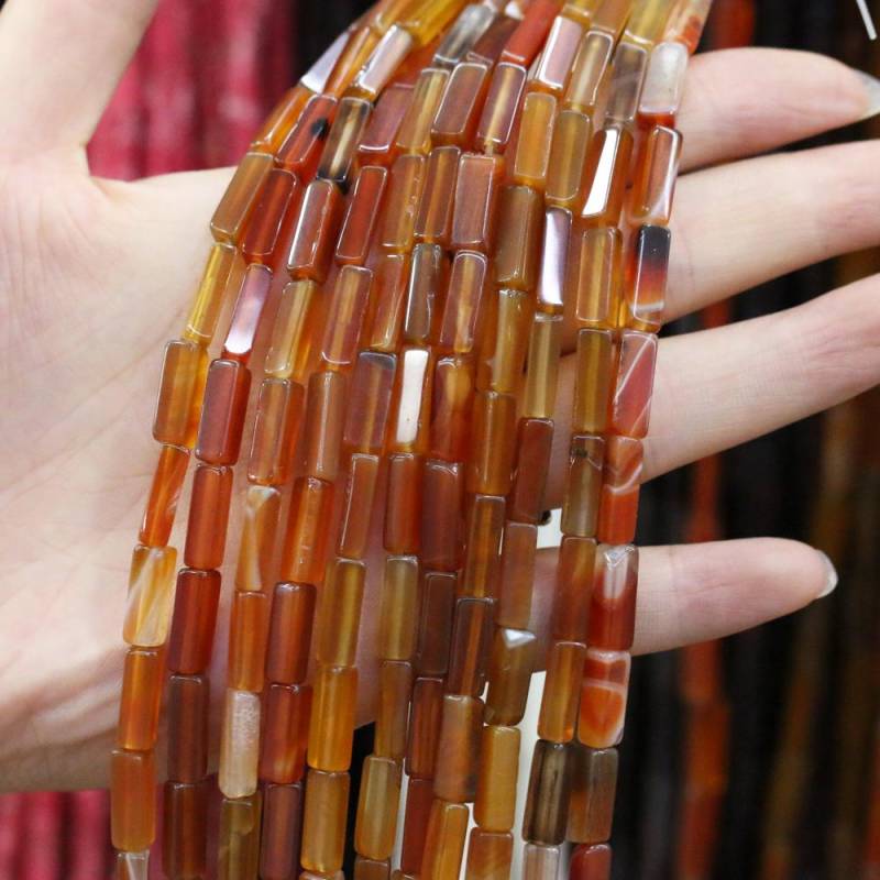 Regenbogen-Halbedelstein-Charms, rechteckig, zylindrisch, lose Perlen, 36 cm, zum Basteln von Halsketten, Armbändern, Fußkettchen und Ohrringen 4 x 13 mm von Joom DACH