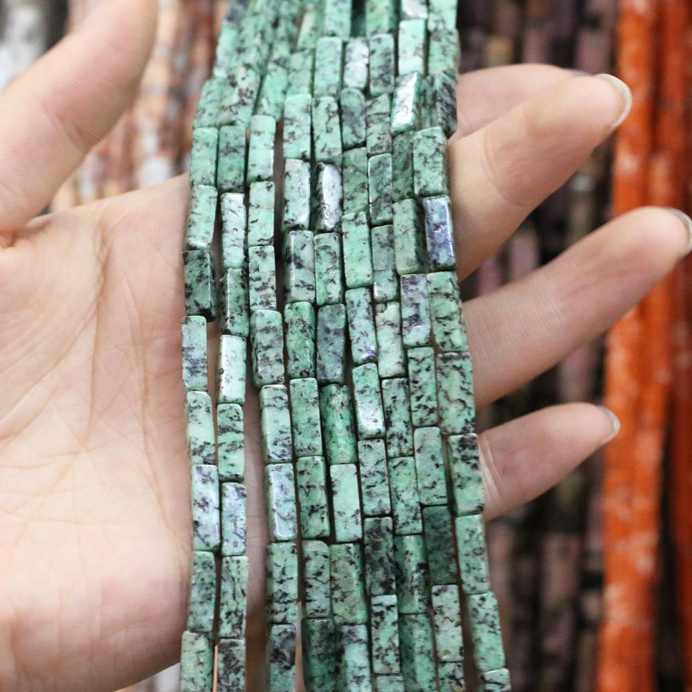 Regenbogen-Halbedelstein-Charms, rechteckig, zylindrisch, lose Perlen, 36 cm, zum Basteln von Halsketten, Armbändern, Fußkettchen und Ohrringen 4 x 13 mm von Joom DACH