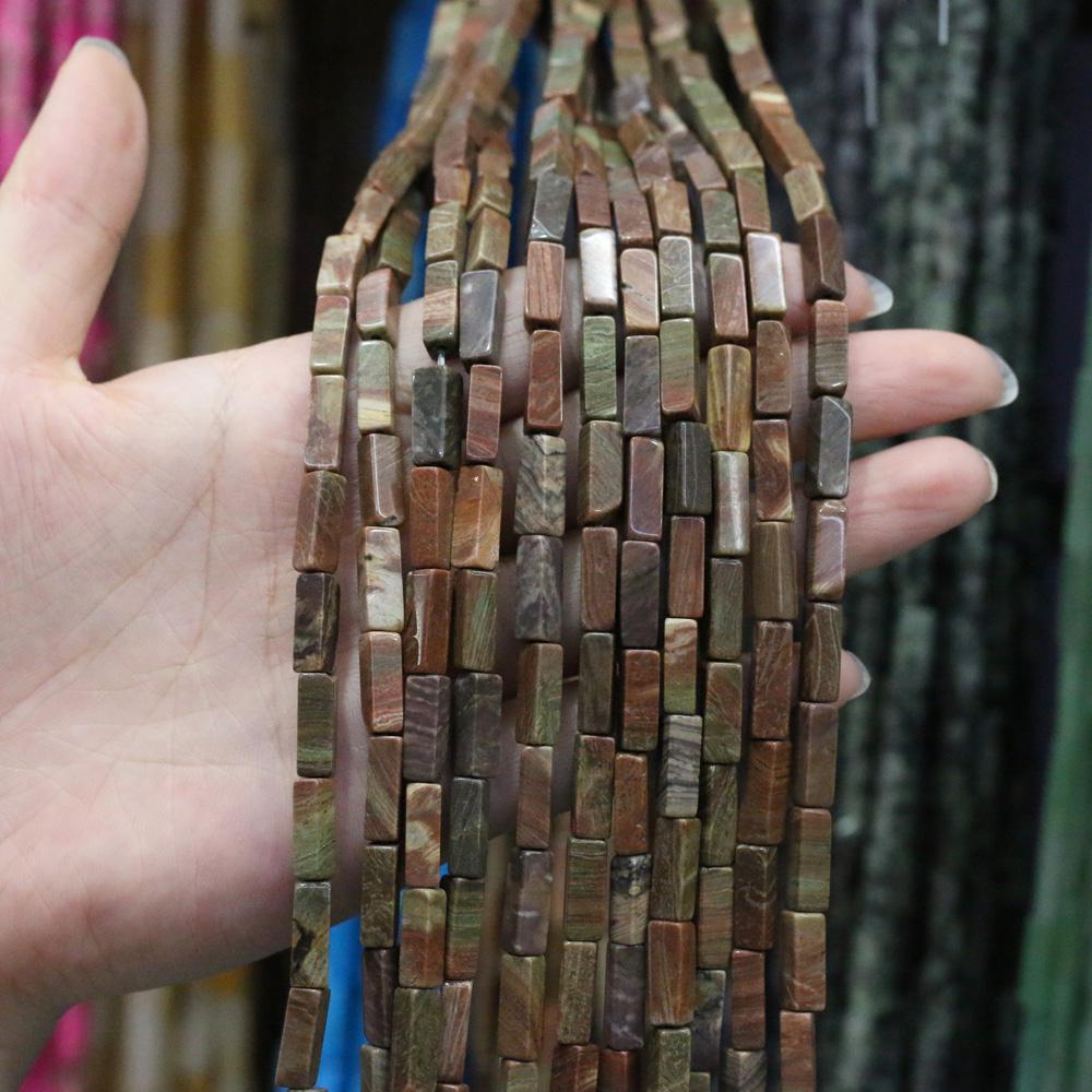 Regenbogen-Halbedelstein-Charms, rechteckig, zylindrisch, lose Perlen, 36 cm, zum Basteln von Halsketten, Armbändern, Fußkettchen und Ohrringen 4 x 13 mm von Joom DACH