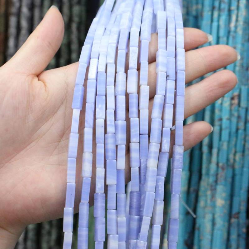 Regenbogen-Halbedelstein-Charms, rechteckig, zylindrisch, lose Perlen, 36 cm, zum Basteln von Halsketten, Armbändern, Fußkettchen und Ohrringen 4 x 13 mm von Joom DACH