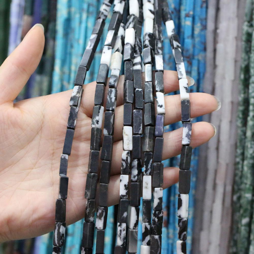 Regenbogen-Halbedelstein-Charms, rechteckig, zylindrisch, lose Perlen, 36 cm, zum Basteln von Halsketten, Armbändern, Fußkettchen und Ohrringen 4 x 13 mm von Joom DACH