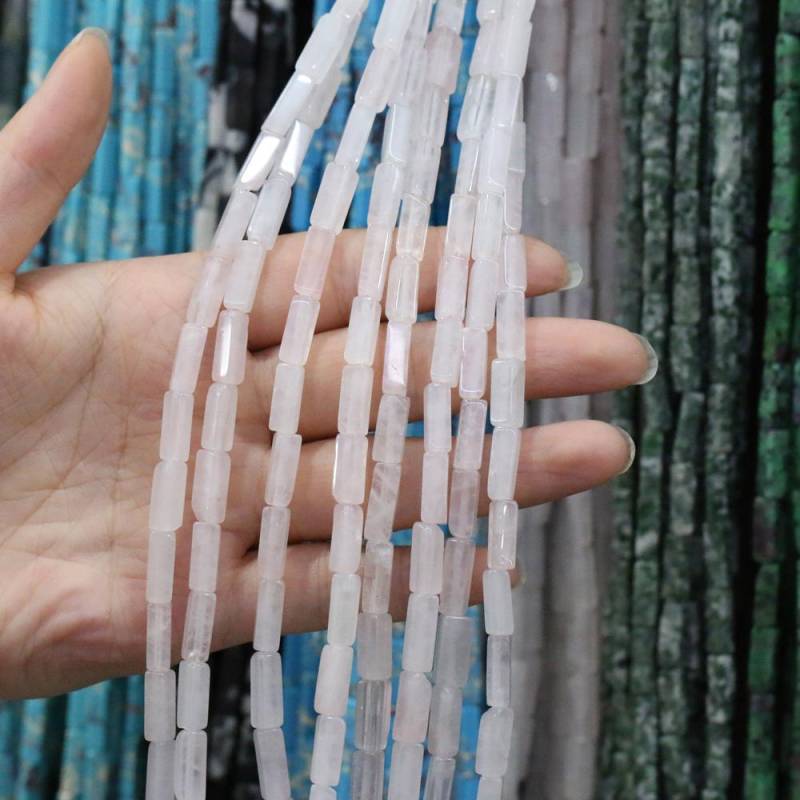 Regenbogen-Halbedelstein-Charms, rechteckig, zylindrisch, lose Perlen, 36 cm, zum Basteln von Halsketten, Armbändern, Fußkettchen und Ohrringen 4 x 13 mm von Joom DACH