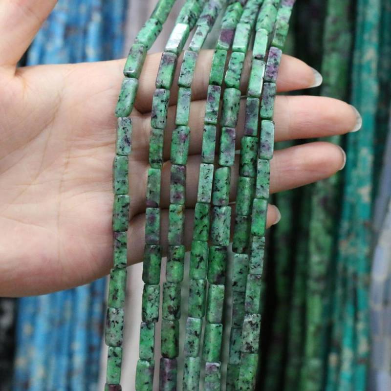 Regenbogen-Halbedelstein-Charms, rechteckig, zylindrisch, lose Perlen, 36 cm, zum Basteln von Halsketten, Armbändern, Fußkettchen und Ohrringen 4 x 13 mm von Joom DACH