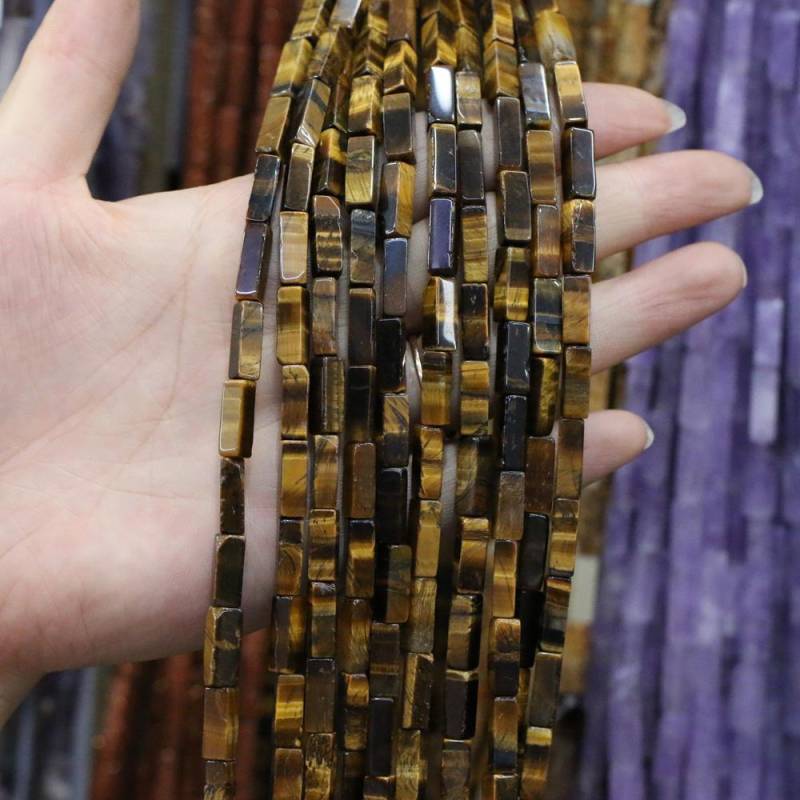 Regenbogen-Halbedelstein-Charms, rechteckig, zylindrisch, lose Perlen, 36 cm, zum Basteln von Halsketten, Armbändern, Fußkettchen und Ohrringen 4 x 13 mm von Joom DACH