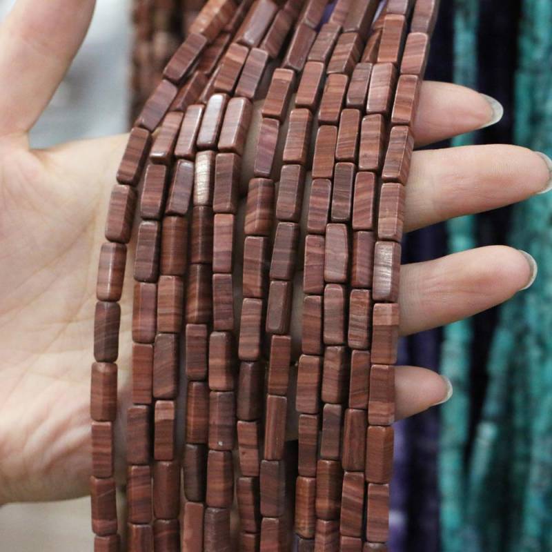 Regenbogen-Halbedelstein-Charms, rechteckig, zylindrisch, lose Perlen, 36 cm, zum Basteln von Halsketten, Armbändern, Fußkettchen und Ohrringen 4 x 13 mm von Joom DACH