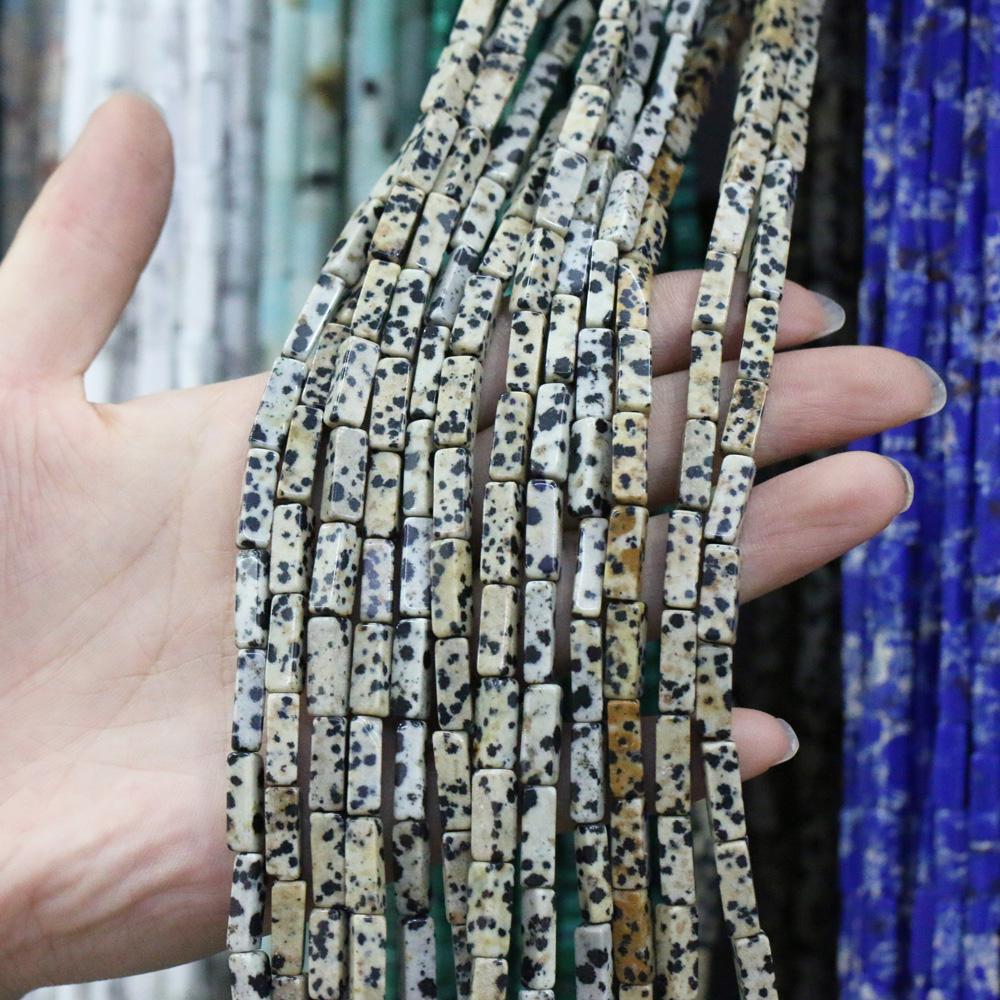 Regenbogen-Halbedelstein-Charms, rechteckig, zylindrisch, lose Perlen, 36 cm, zum Basteln von Halsketten, Armbändern, Fußkettchen und Ohrringen 4 x 13 mm von Joom DACH