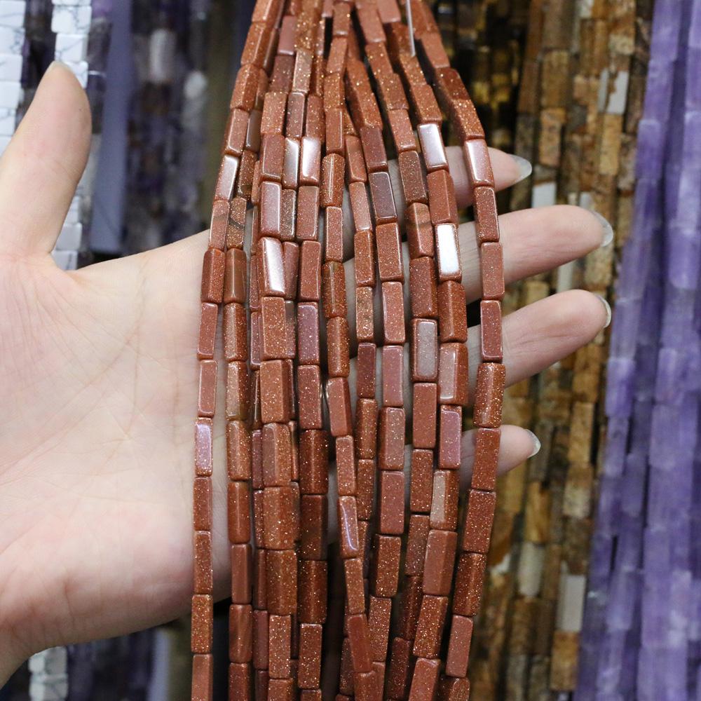 Regenbogen-Halbedelstein-Charms, rechteckig, zylindrisch, lose Perlen, 36 cm, zum Basteln von Halsketten, Armbändern, Fußkettchen und Ohrringen 4 x 13 mm von Joom DACH