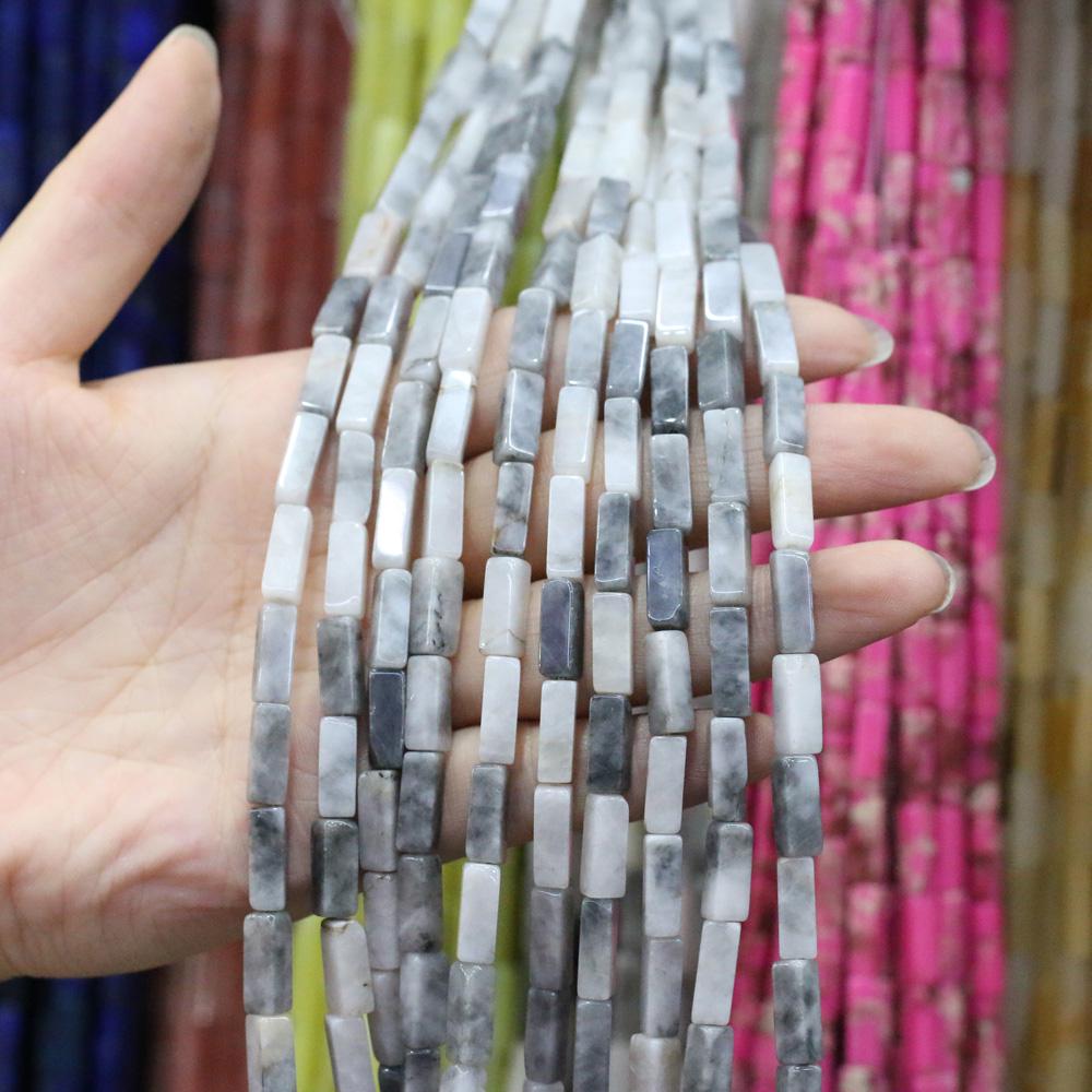 Regenbogen-Halbedelstein-Charms, rechteckig, zylindrisch, lose Perlen, 36 cm, zum Basteln von Halsketten, Armbändern, Fußkettchen und Ohrringen 4 x 13 mm von Joom DACH