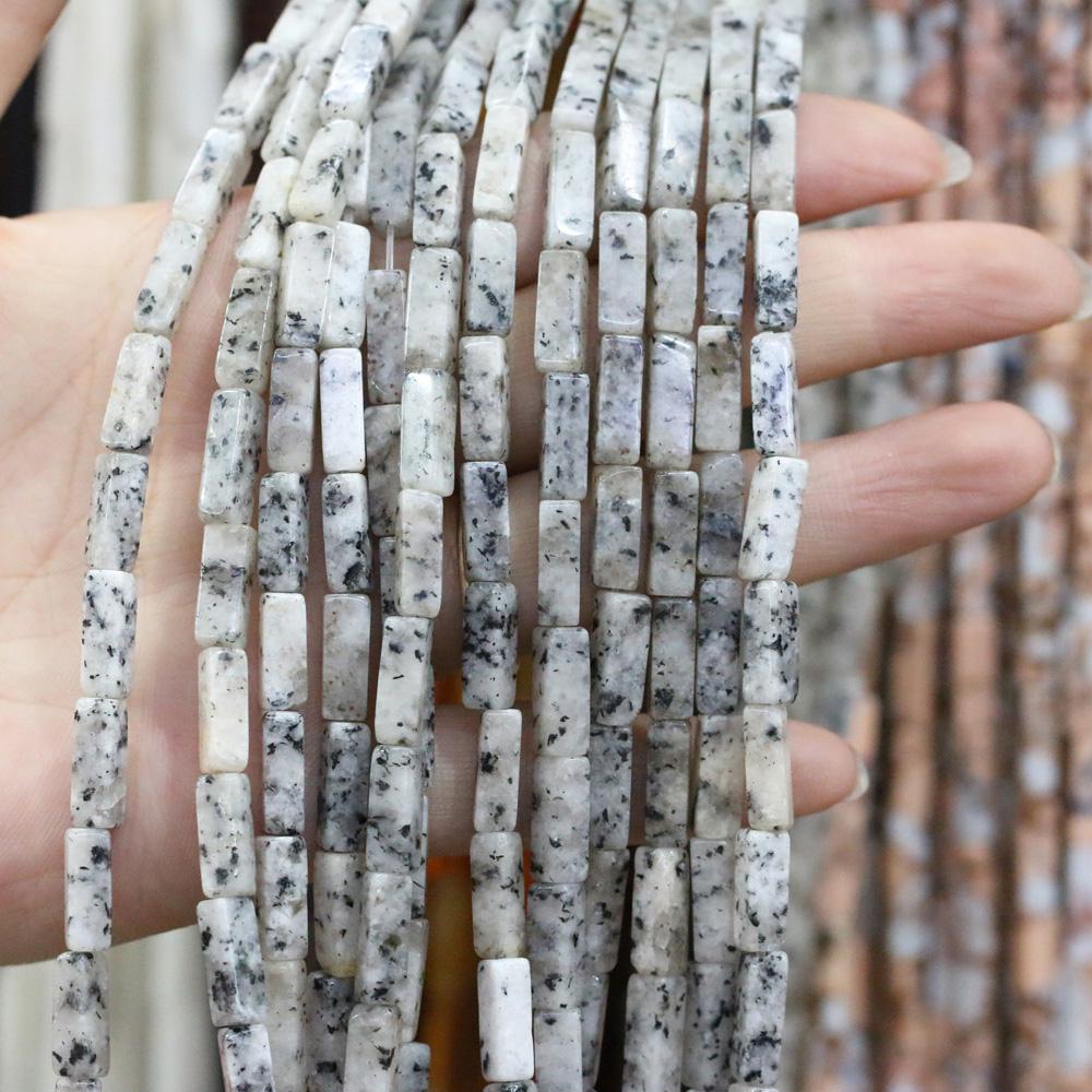 Regenbogen-Halbedelstein-Charms, rechteckig, zylindrisch, lose Perlen, 36 cm, zum Basteln von Halsketten, Armbändern, Fußkettchen und Ohrringen 4 x 13 mm von Joom DACH