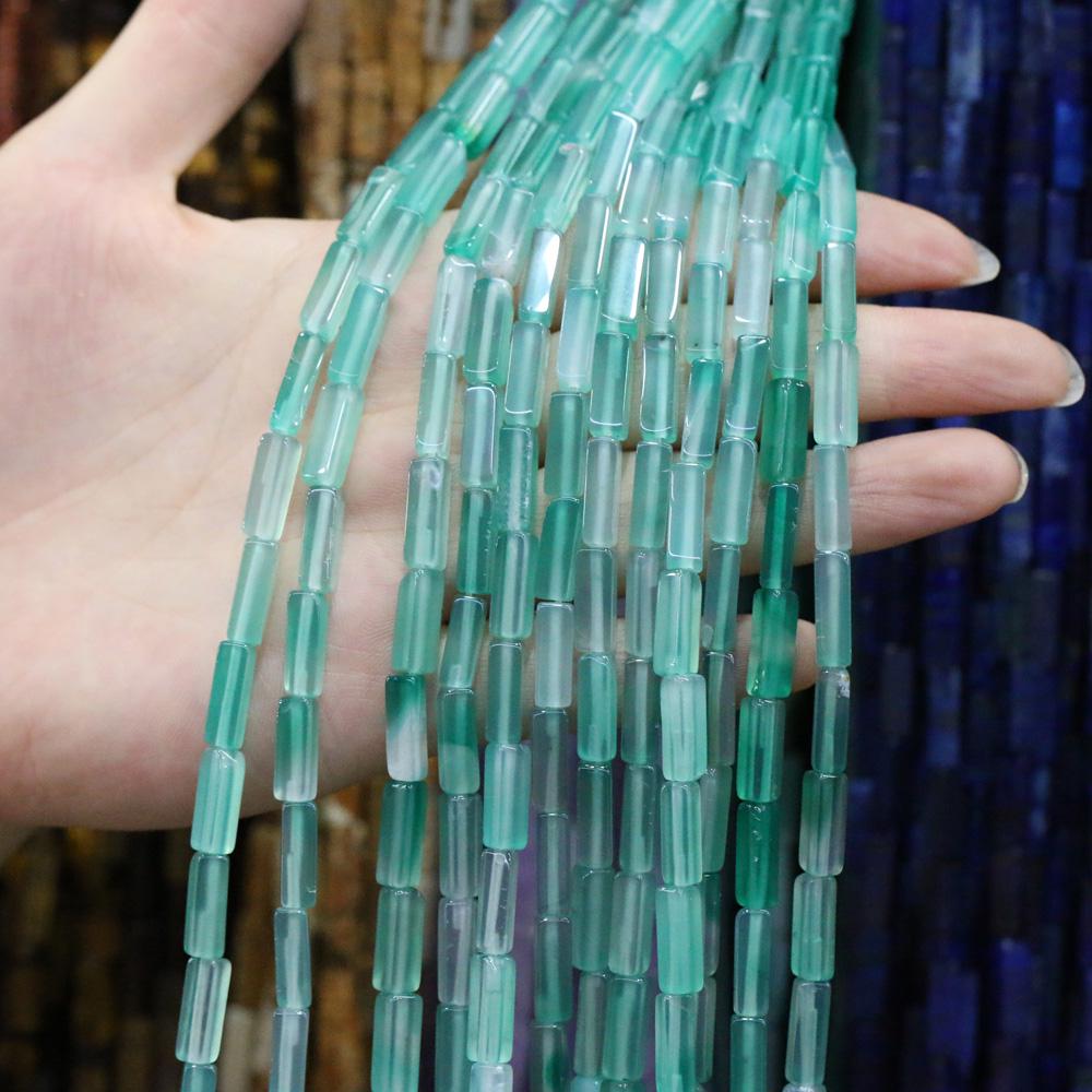 Regenbogen-Halbedelstein-Charms, rechteckig, zylindrisch, lose Perlen, 36 cm, zum Basteln von Halsketten, Armbändern, Fußkettchen und Ohrringen 4 x 13 mm von Joom DACH