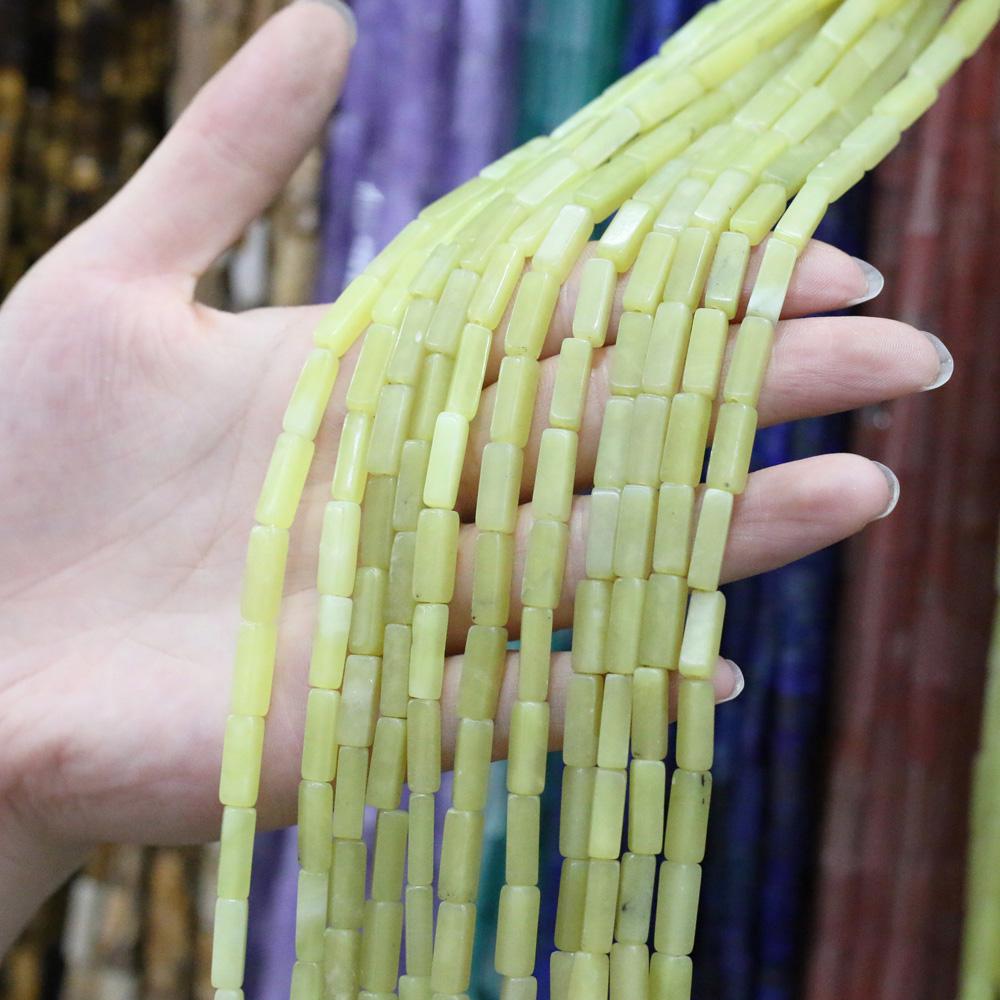 Regenbogen-Halbedelstein-Charms, rechteckig, zylindrisch, lose Perlen, 36 cm, zum Basteln von Halsketten, Armbändern, Fußkettchen und Ohrringen 4 x 13 mm von Joom DACH