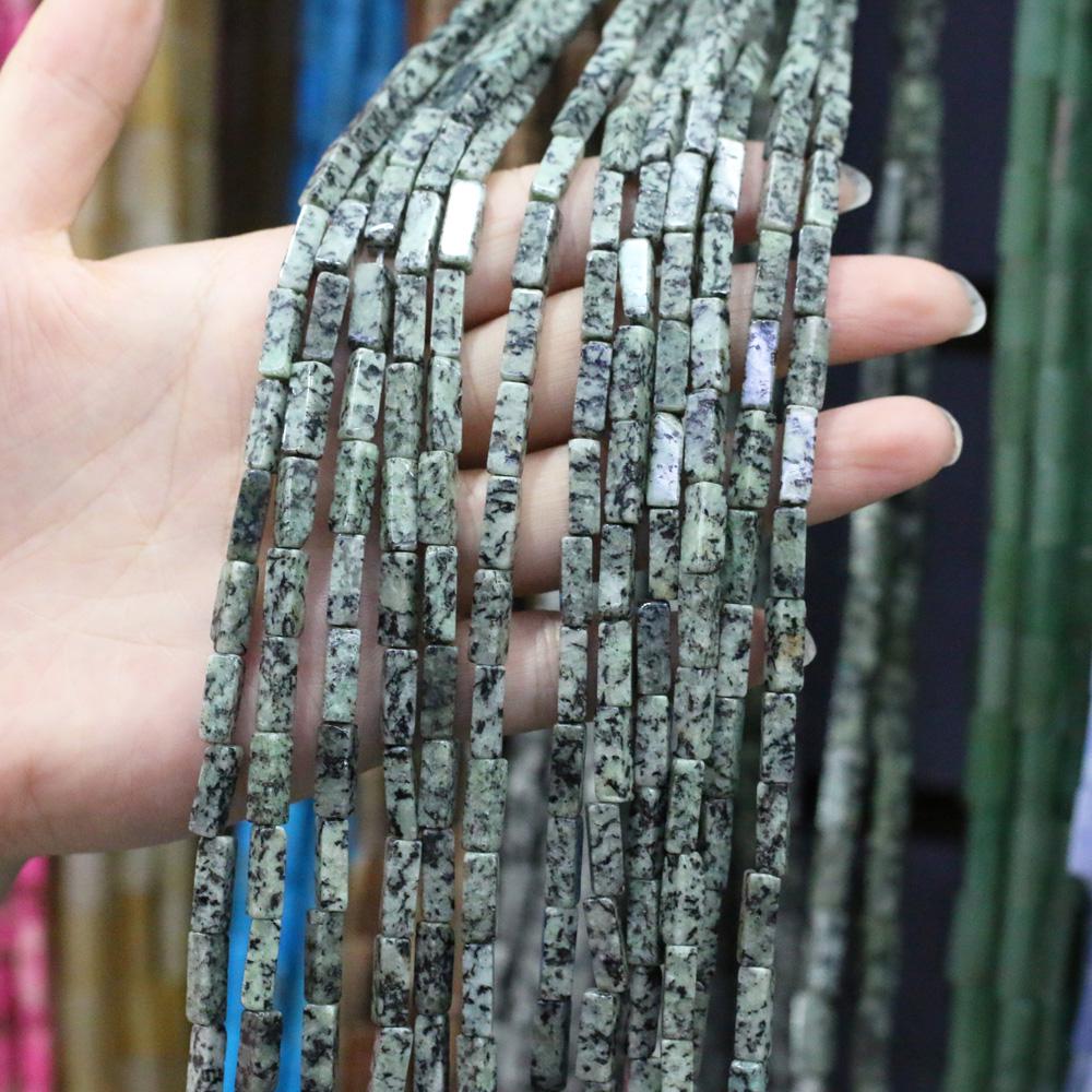 Regenbogen-Halbedelstein-Charms, rechteckig, zylindrisch, lose Perlen, 36 cm, zum Basteln von Halsketten, Armbändern, Fußkettchen und Ohrringen 4 x 13 mm von Joom DACH