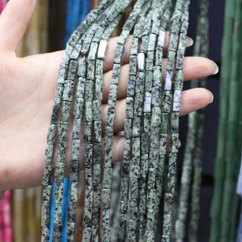 Regenbogen-Halbedelstein-Charms, rechteckig, zylindrisch, lose Perlen, 36 cm, zum Basteln von Halsketten, Armbändern, Fußkettchen und Ohrringen 4 x 13 mm von Joom DACH