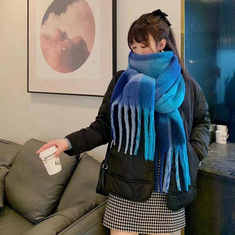 Regenbogen-Schal: Bunter Damen-Winterschal mit Karomuster - Trendig, warm und vielseitig für Studentinnen und Paare 240 cm von Joom DACH