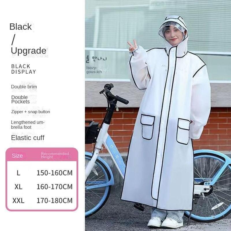 Regenmantel Regenfester Ganzkörper-integrierter verdickter langer Herren- und Damen-Poncho für Erwachsene beim Reiten und Wandern im Elektroauto 2XL schwarz von Joom DACH