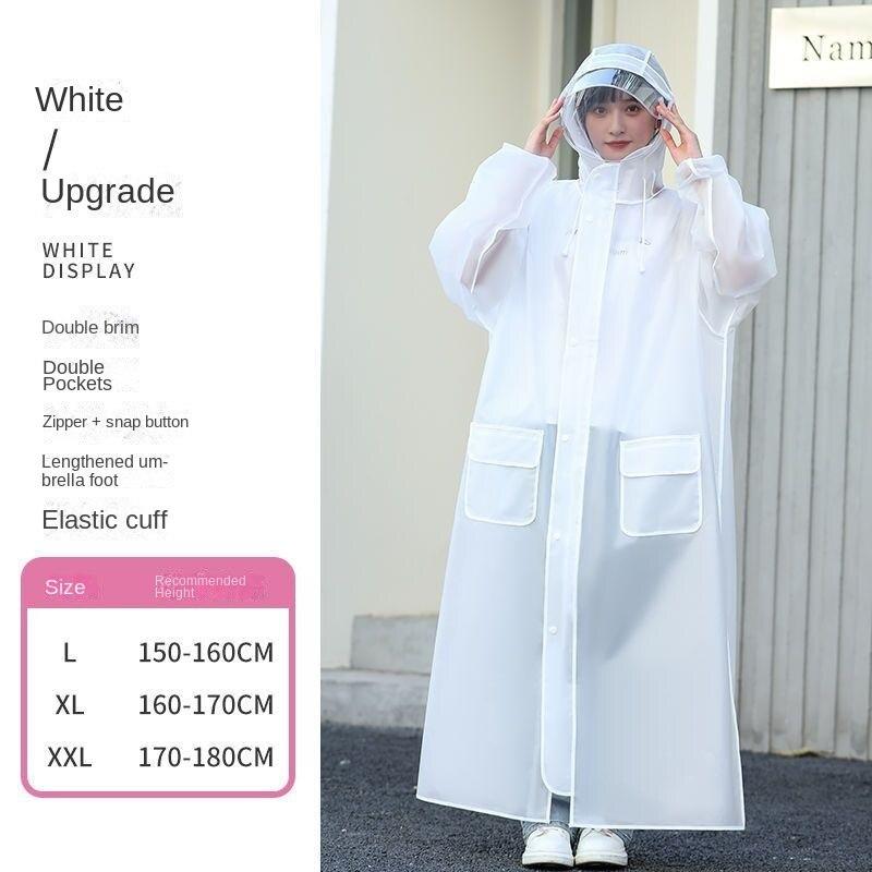 Regenmantel Regenfester Ganzkörper-integrierter verdickter langer Herren- und Damen-Poncho für Erwachsene beim Reiten und Wandern im Elektroauto 2XL weiß von Joom DACH