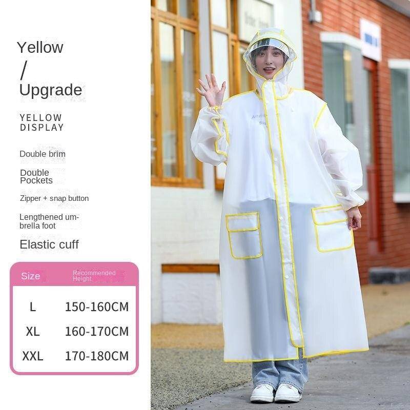 Regenmantel Regenfester Ganzkörper-integrierter verdickter langer Herren- und Damen-Poncho für Erwachsene beim Reiten und Wandern im Elektroauto L gelb von Joom DACH
