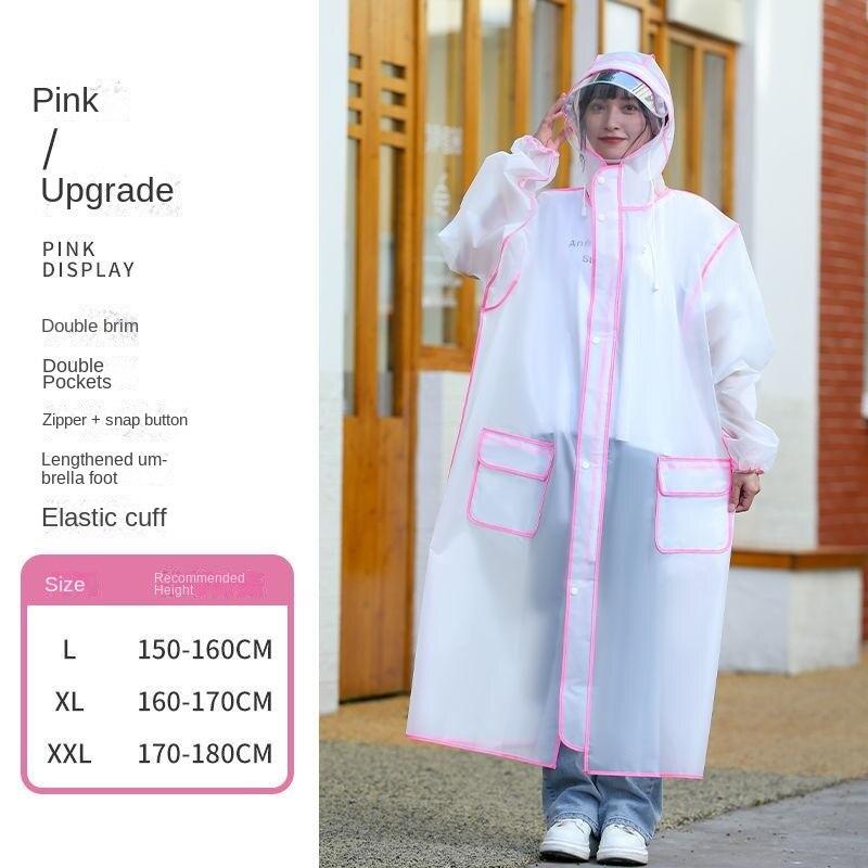Regenmantel Regenfester Ganzkörper-integrierter verdickter langer Herren- und Damen-Poncho für Erwachsene beim Reiten und Wandern im Elektroauto XL rosa von Joom DACH