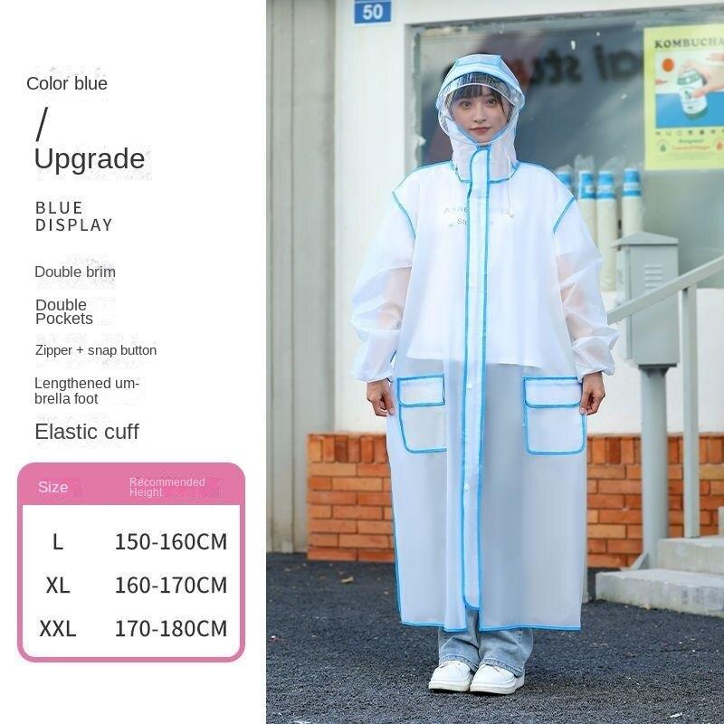 Regenmantel Regenfester Ganzkörper-integrierter verdickter langer Herren- und Damen-Poncho für Erwachsene beim Reiten und Wandern im Elektroauto XL blau von Joom DACH
