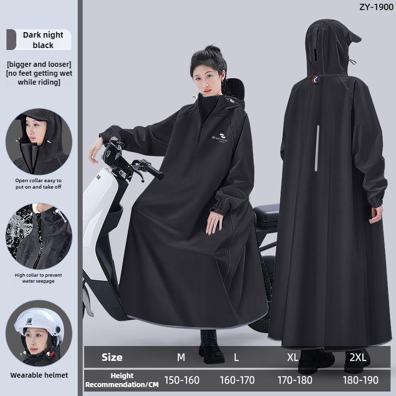 Regenmantel für Erwachsene, Elektrofahrzeug-Batterie, Auto, langer Körper, Regenschutz, Pkw-Trennung, Oberbekleidung, Damen-Fahrradponcho XL schwarz von Joom DACH