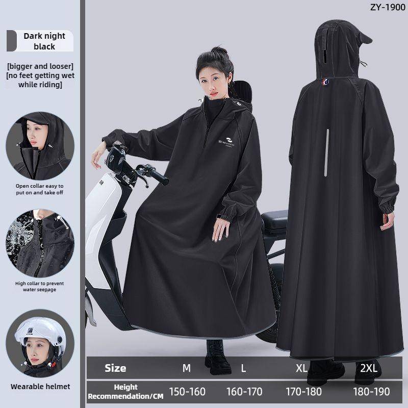 Regenmantel für Erwachsene, Elektrofahrzeug-Batterie, Auto, langer Körper, Regenschutz, Pkw-Trennung, Oberbekleidung, Damen-Fahrradponcho XL schwarz von Joom DACH