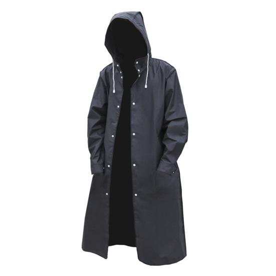 Regenponcho Herren Wasserdicht Langer Regenmantel mit Kapuze EVA Regenjacke Jacke zum Wandern Radfahren XXXL schwarz von Joom DACH
