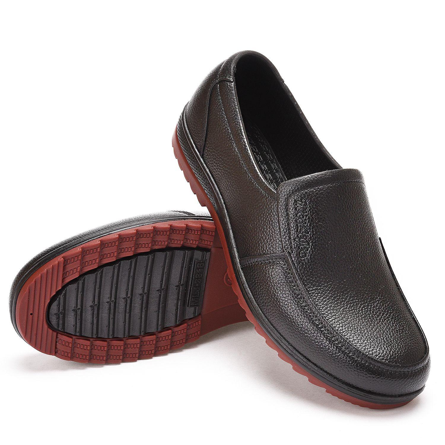 Regenschuhe mit Kunststoffsohle aus Rindsleder, rutschfeste Arbeitsschuhe für Herren mit kurzem Schlauch, wasserdichte Schuhe und Stiefel für die Angelbaustelle 45 von Joom DACH