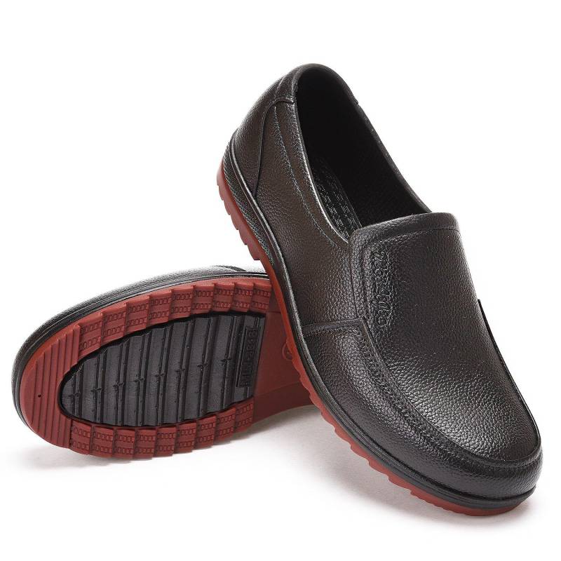 Regenschuhe mit Kunststoffsohle aus Rindsleder, rutschfeste Arbeitsschuhe für Herren mit kurzem Schlauch, wasserdichte Schuhe und Stiefel für die Angelbaustelle 45 von Joom DACH